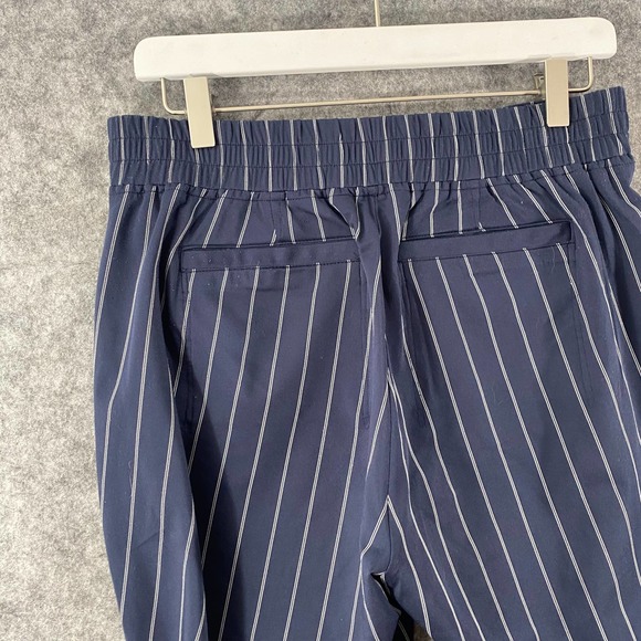 Athleta Jogger Pants 4 Petite Navy Blue Striped Midtown Ankle High Rise - Picture 6 of 15